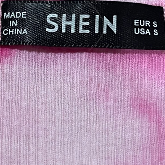 Shein Pink Tie Dye Ribbed Crop Top Small - Picture 3 of 4